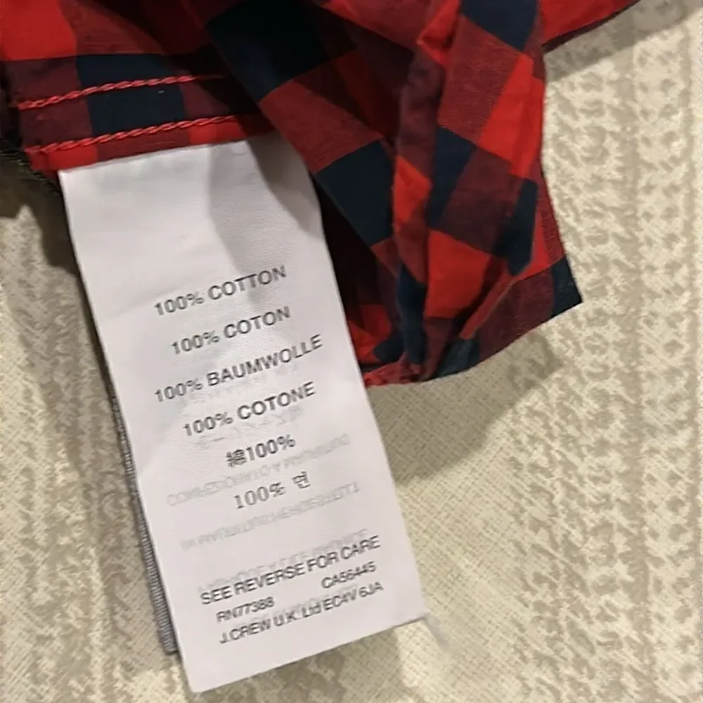 Crewcuts Boys Red & Navy Checkered Button Down Shirt